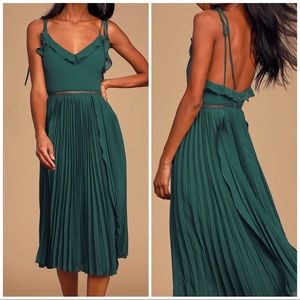 Lulu’s Pleated Ruffle Midi Dress